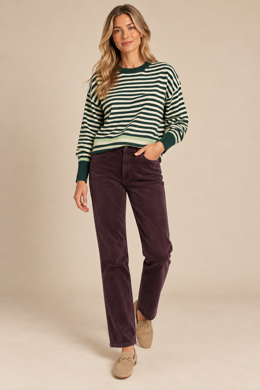 Striped Sweater in green by B-YU