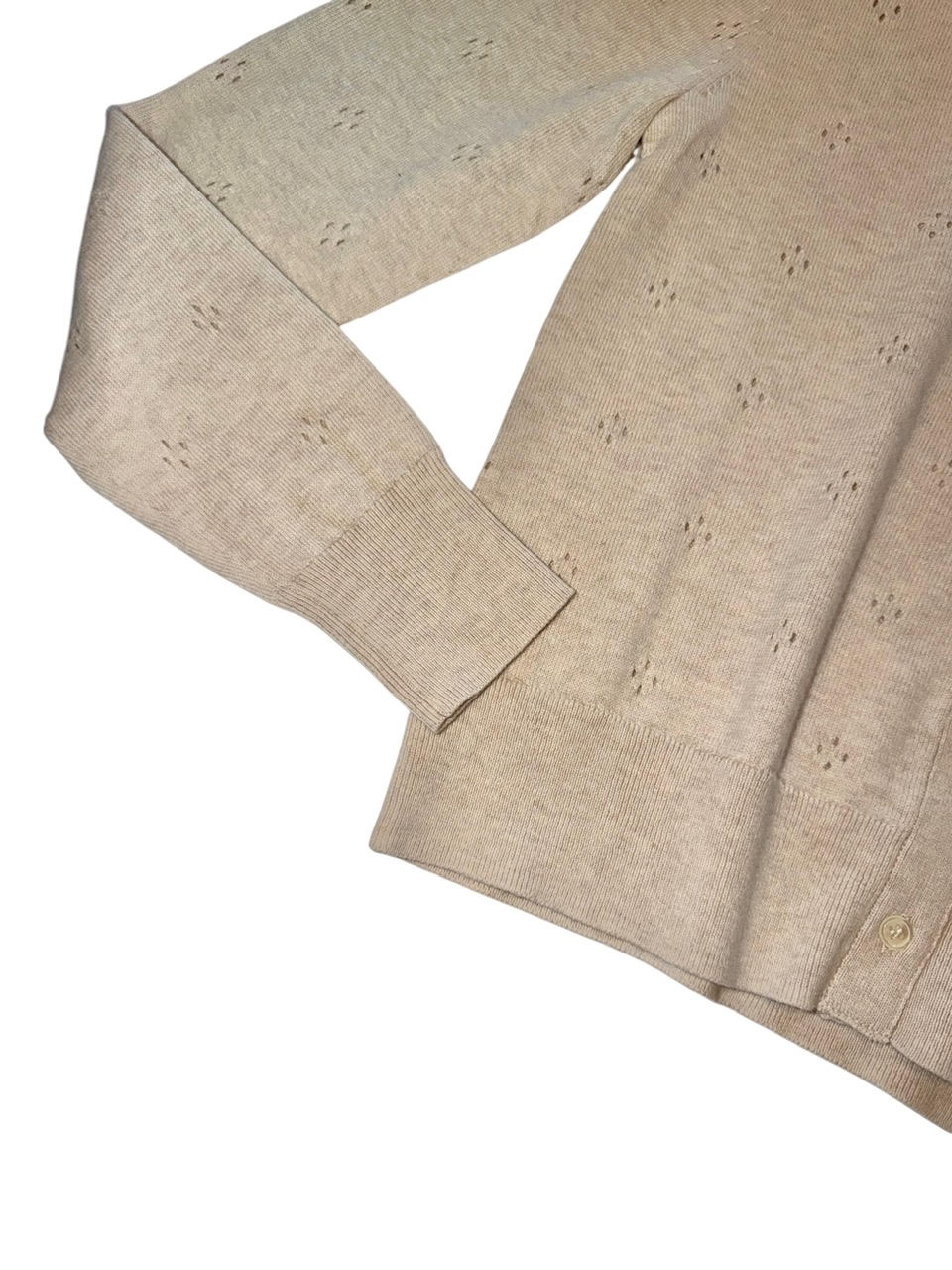 Pointelle Cardi in oatmeal by J. Society