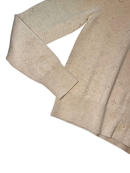 Pointelle Cardi in oatmeal by J. Society