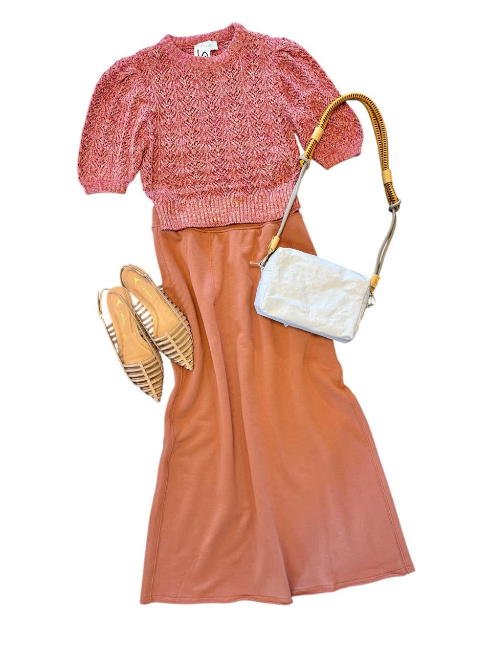 Sonnette Sweater in red bud by Cleobella