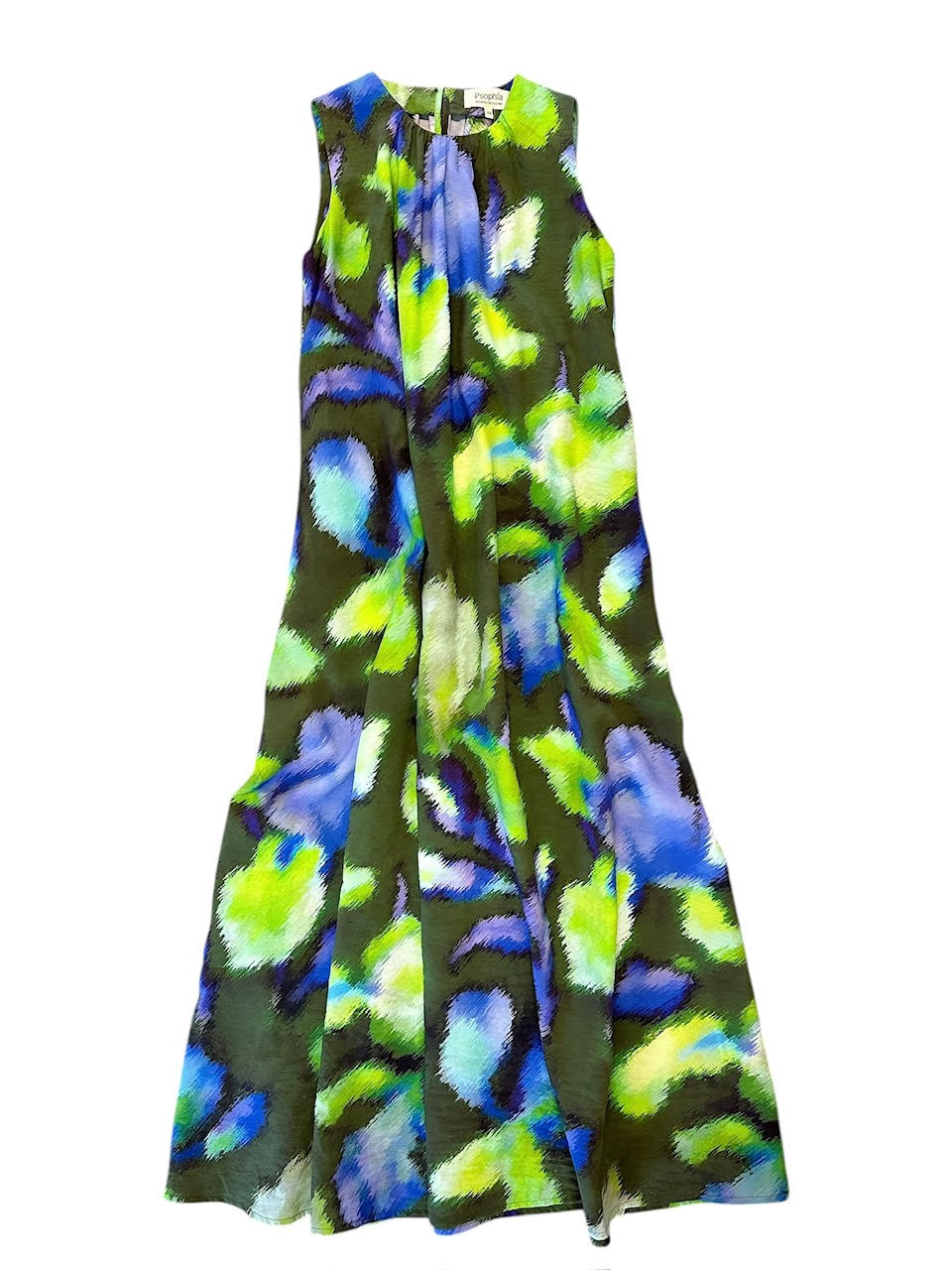 Printed Sleeveless Dress in forest by Psophia