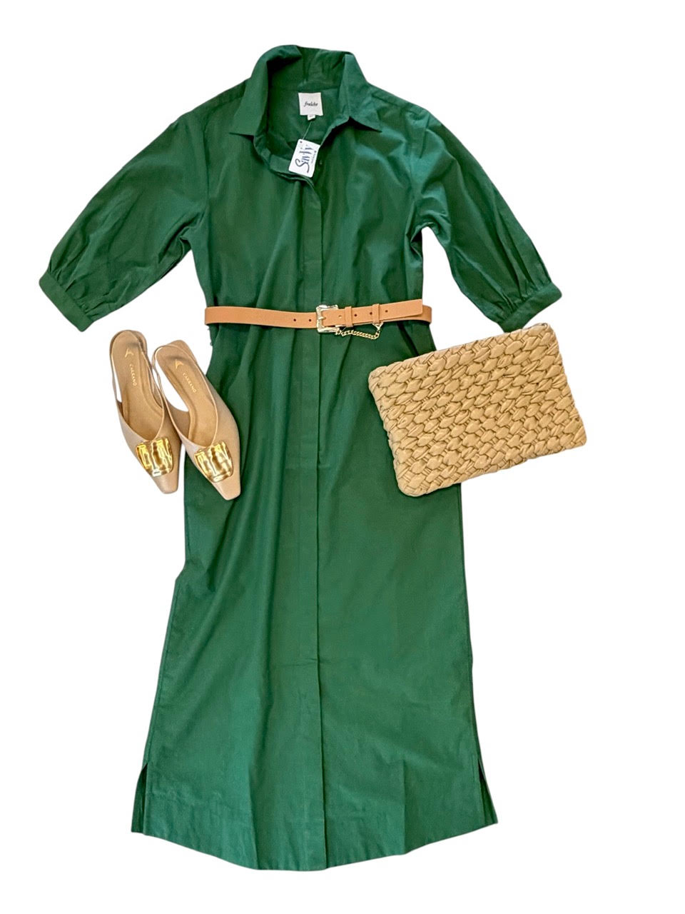 Amelie Maxi Dress in forest green by Fraiche
