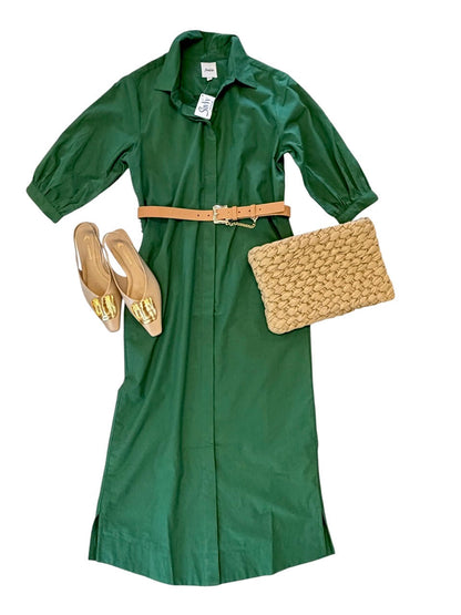 Amelie Maxi Dress in forest green by Fraiche