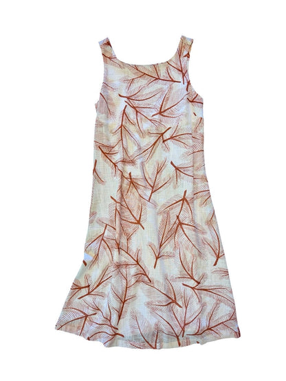 Printed Linen Blend Dress in copper by Haris Cotton