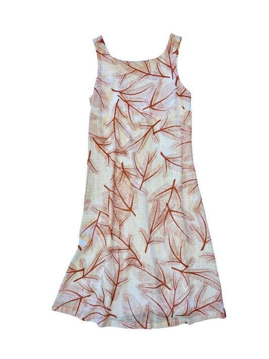 Printed Linen Blend Dress in copper by Haris Cotton