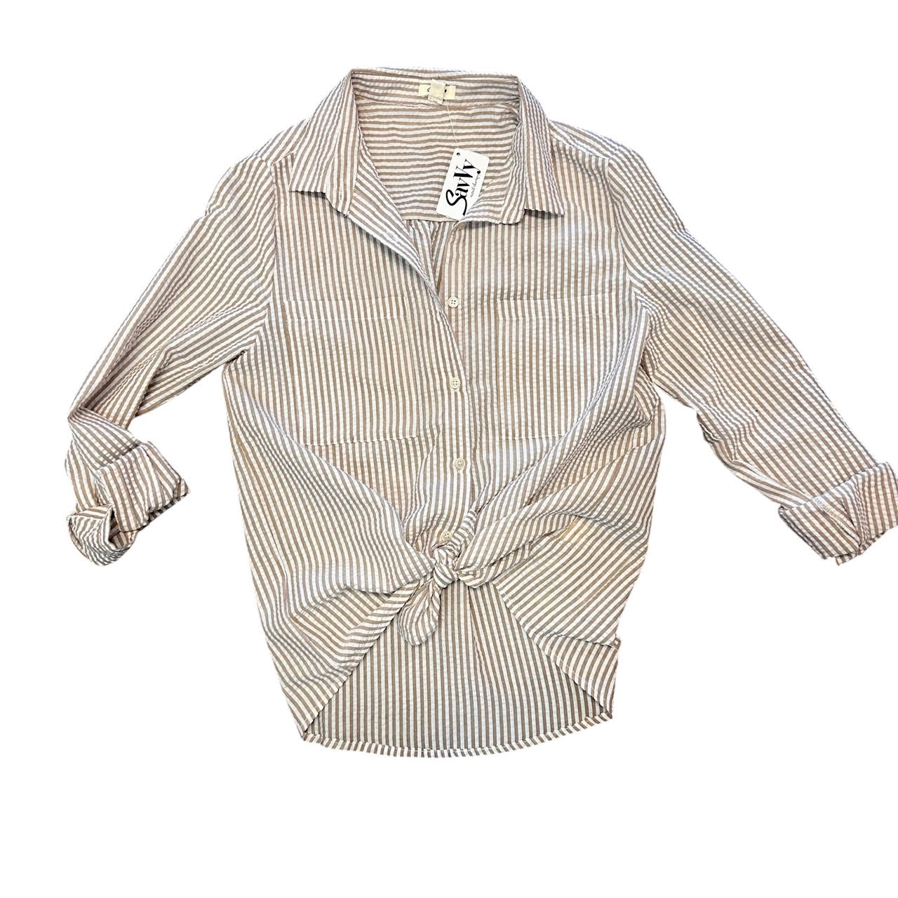 Maeve Button Up in khaki by Dylan