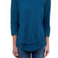Shrunken Crew 3/4 Sleeve Mock Layer Tee in teal by Wilt