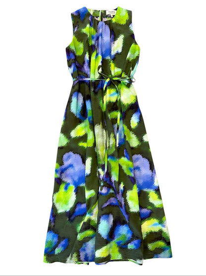 Printed Sleeveless Dress in forest by Psophia