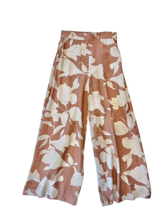 Printed Wide Leg Pants in beige chloe by Molly Bracken