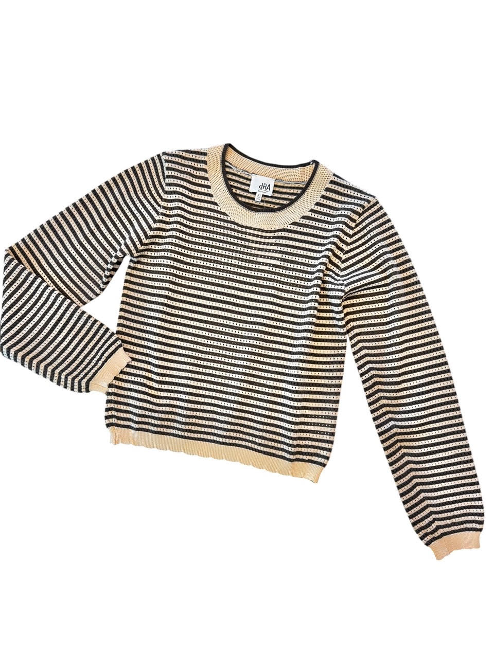Cori Top in cocoa ivory stripe by dRA