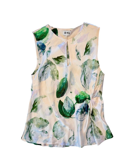 Raso Fant Printed Top in olive by B-YU