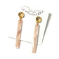 Acrylic Bar on Round Hammered Post Earring in blush marble by Virtue