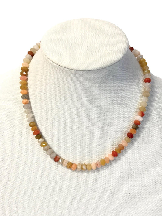 Rondelle 18" Necklace with Small Swivel Clasp in orange/yellow multi by Virtue