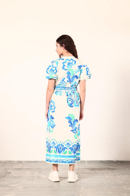 Nova Dress in ocean bloom by Maude Vivante