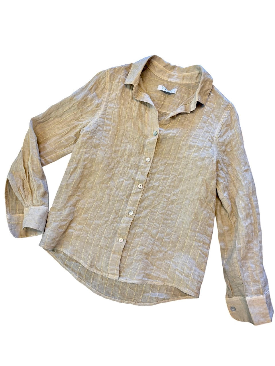 Linen Striped Shirt in beach by Haris Cotton