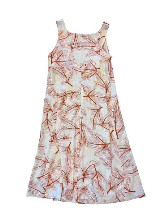 Printed Linen Blend Dress in copper by Haris Cotton