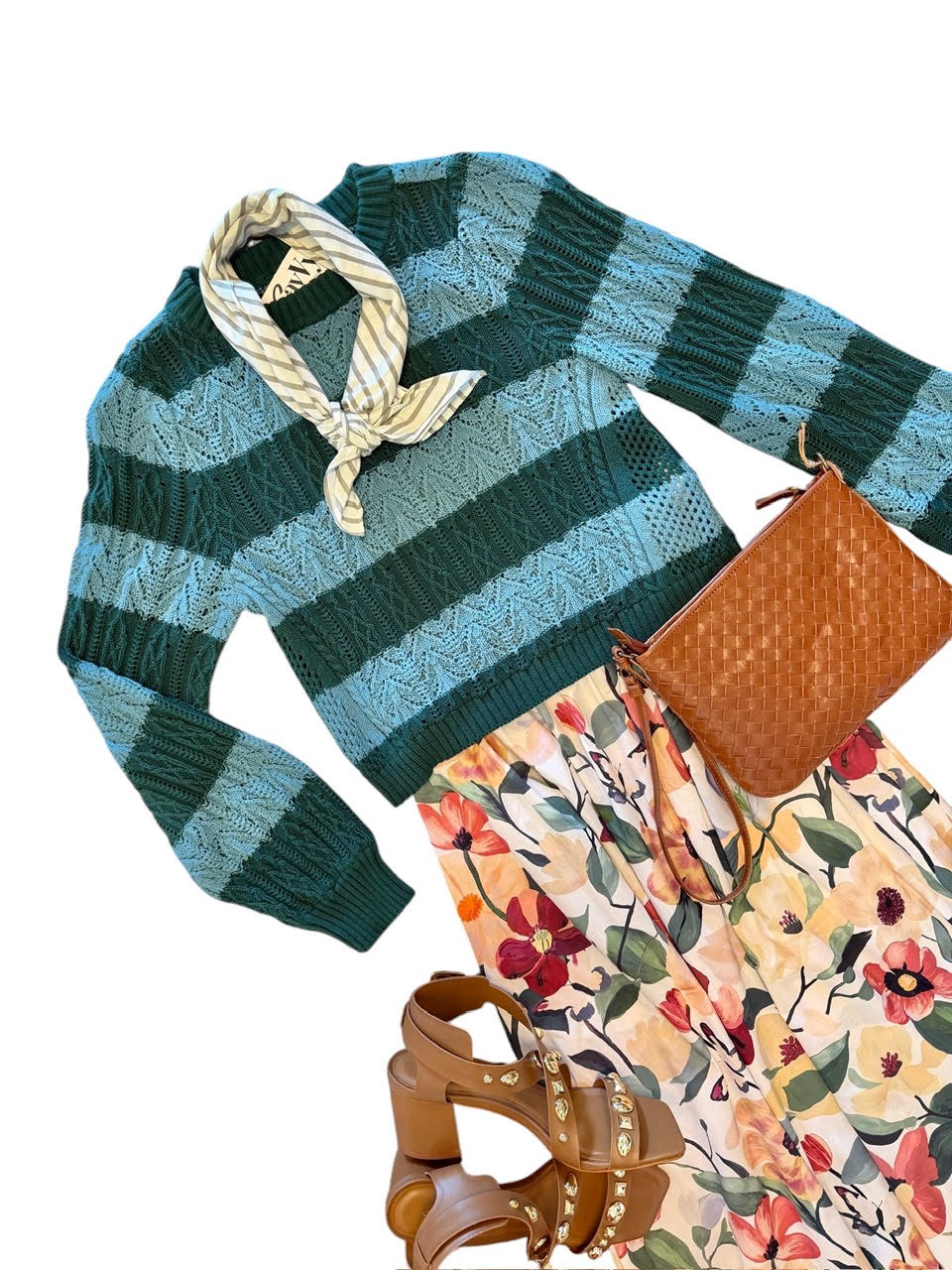Velma Striped Sweater in smoke blue by Cleobella