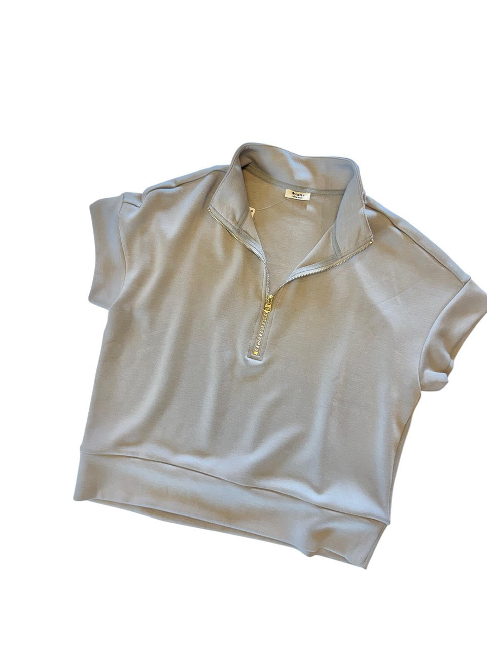 Short Sleeve Half Zip in heather by Dylan