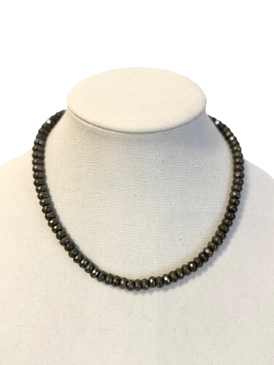 Rondelle 18" Necklace with Small Swivel Clasp in gunmetal by Virtue