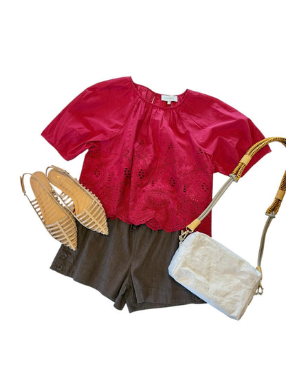 Cerese Top in red bud by Cleobella