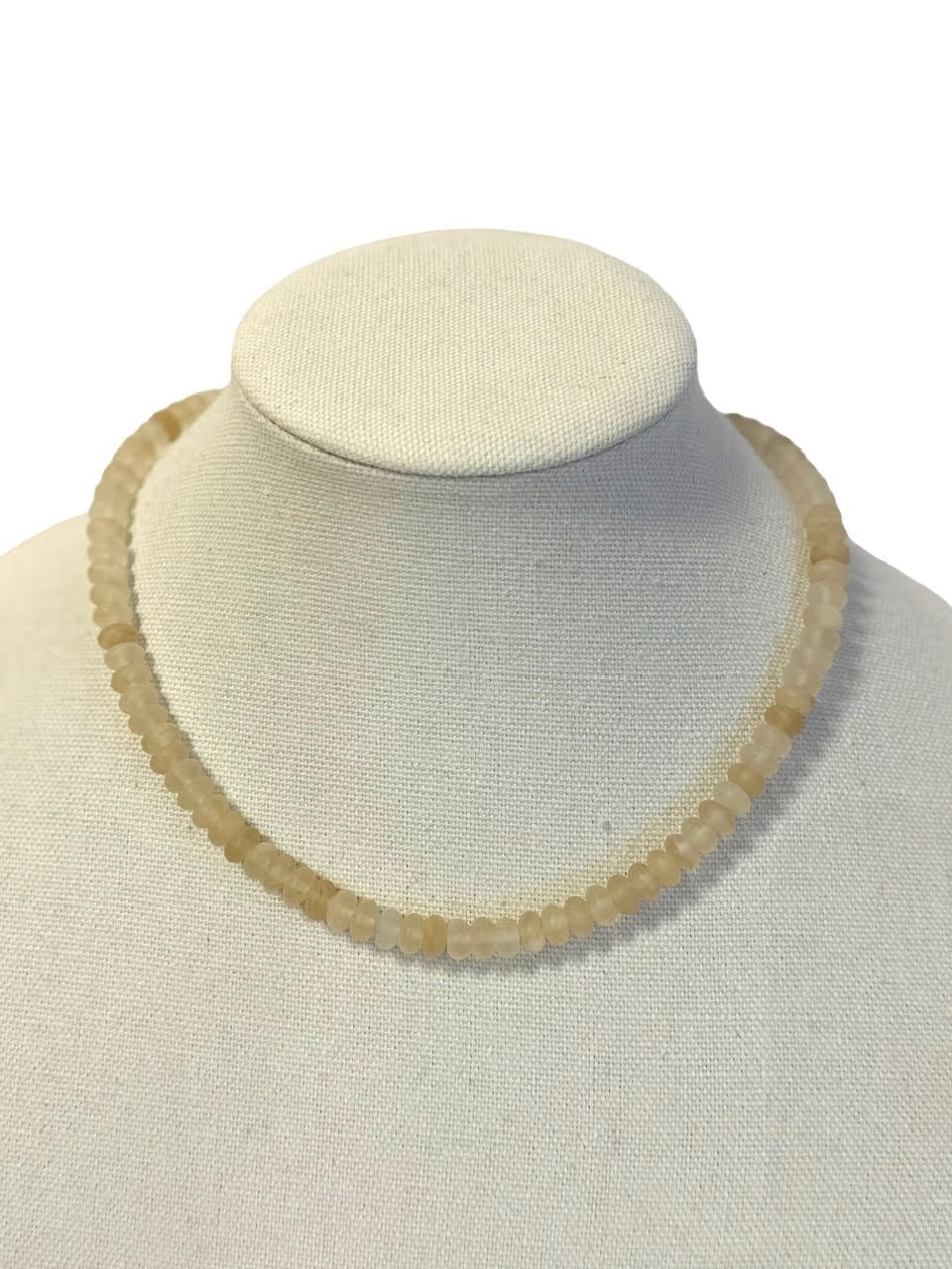Rondelle 18" Necklace with Small Swivel Clasp in beige by Virtue