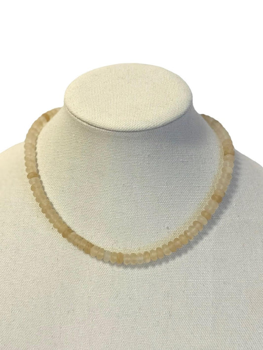 Rondelle 18" Necklace with Small Swivel Clasp in beige by Virtue