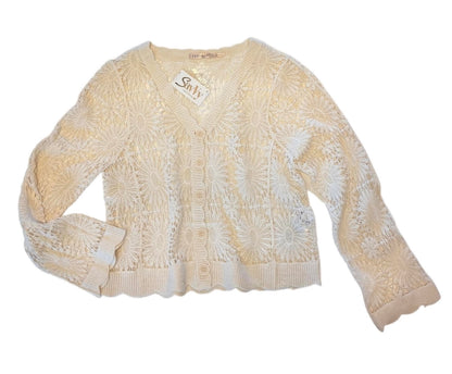 Crochet Cardigan in natural by Esqualo