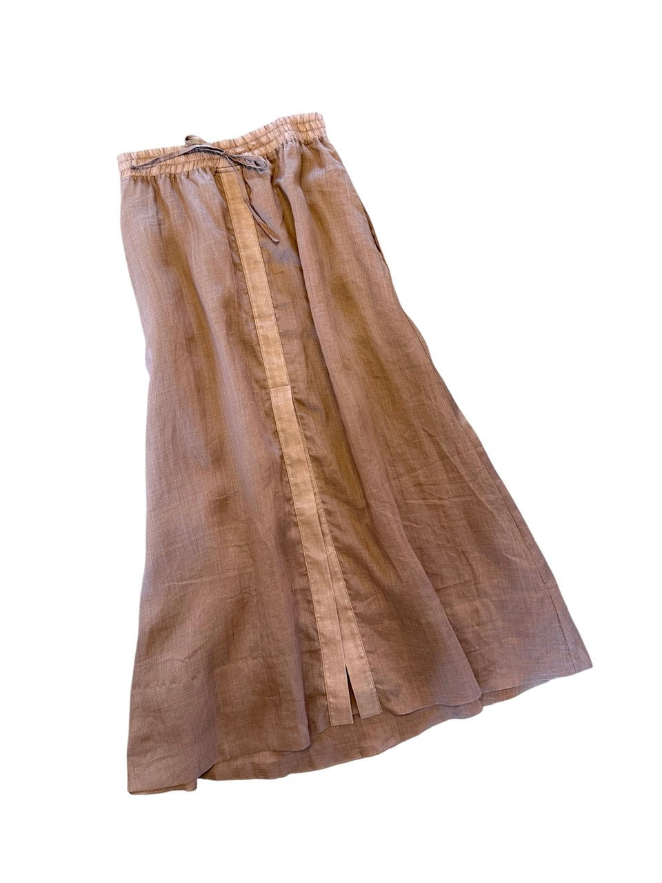 Drawstring Midi Skirt in caramel by Elan