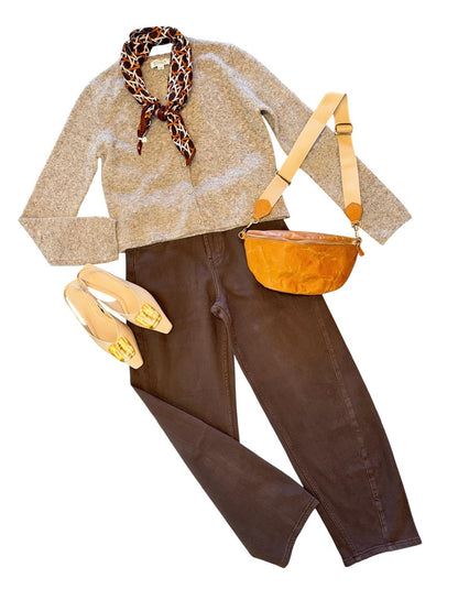 Basic Cardigan in camel by Molly Bracken