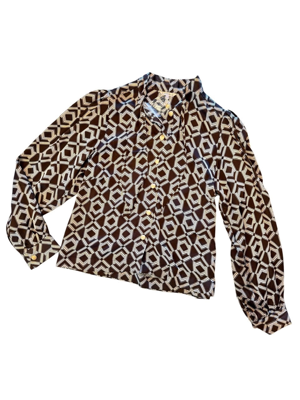Printed Blouse in bow warm cacao by Esqualo
