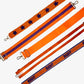 Tiger Beaded Guitar Strap in orange/purple