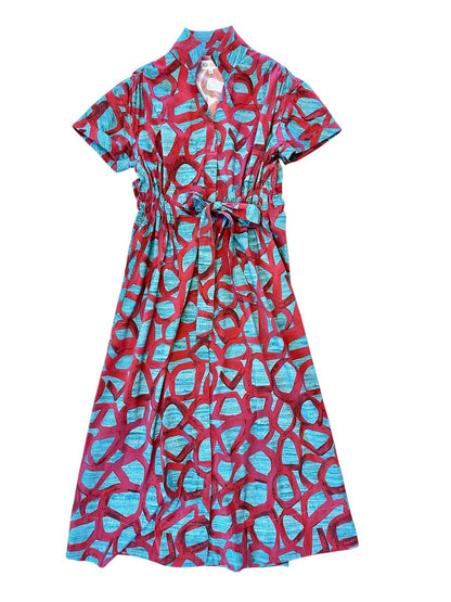 Bria Dress with Sash in garnet swirl by Holly Shae