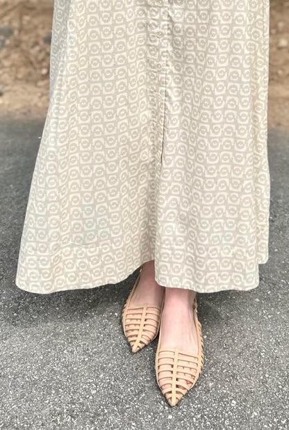 Kara Caged Slingback Flat in cru by Carrano