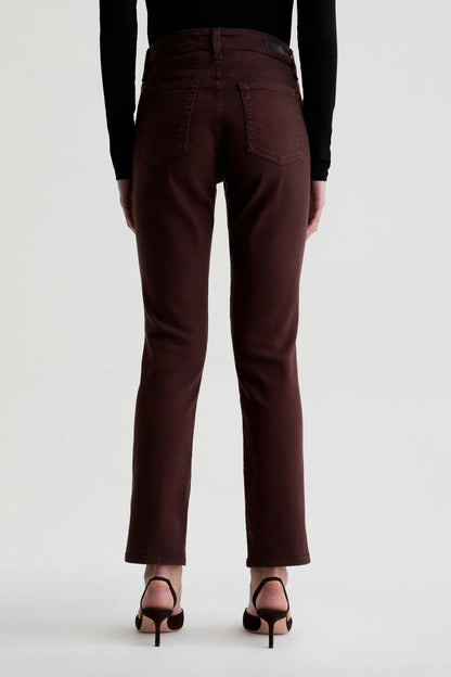 Mari High Rise Slim Straight Crop in coffee bean by AG
