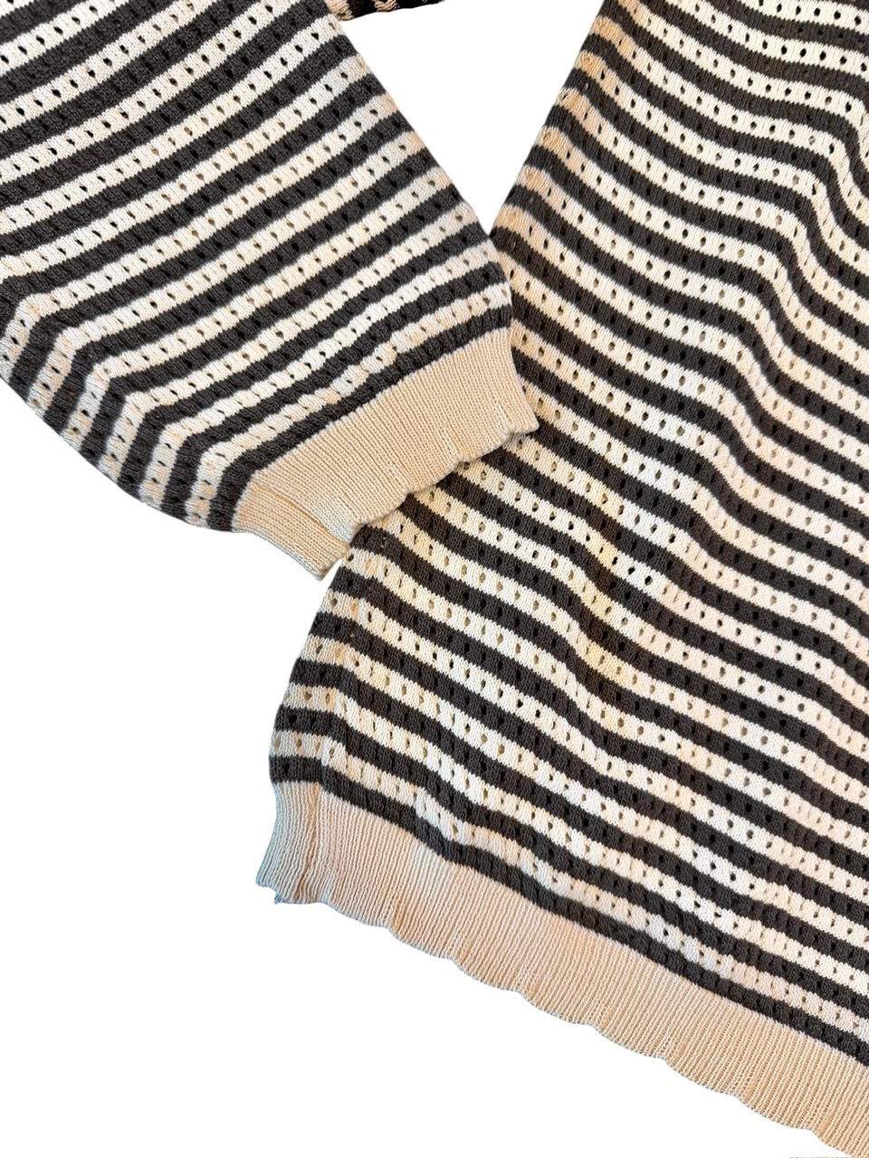 Cori Top in cocoa ivory stripe by dRA