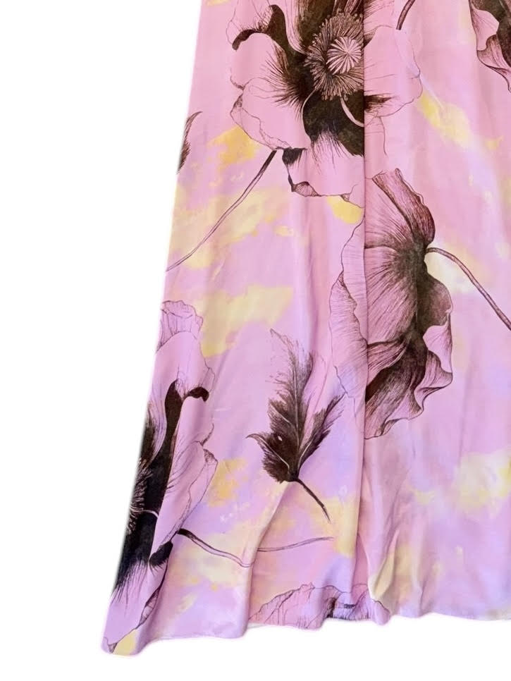 Poppies Printed Halter Dress in pink by B-YU