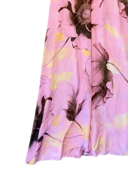Poppies Printed Halter Dress in pink by B-YU