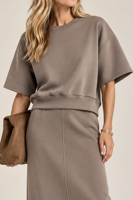 Scuba Top in brown by B-YU