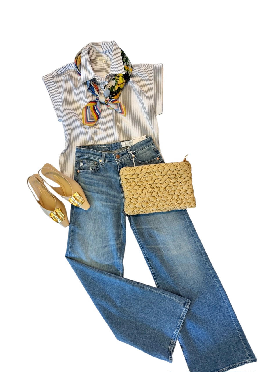 Short Sleeve Button Up Top in navy/white by Mododoc