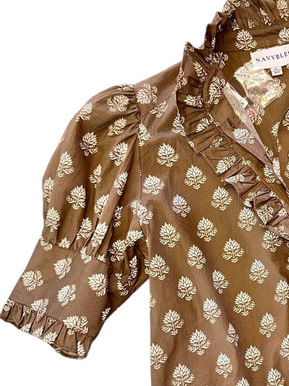 Westport Top in brown leaf by NavyBleu