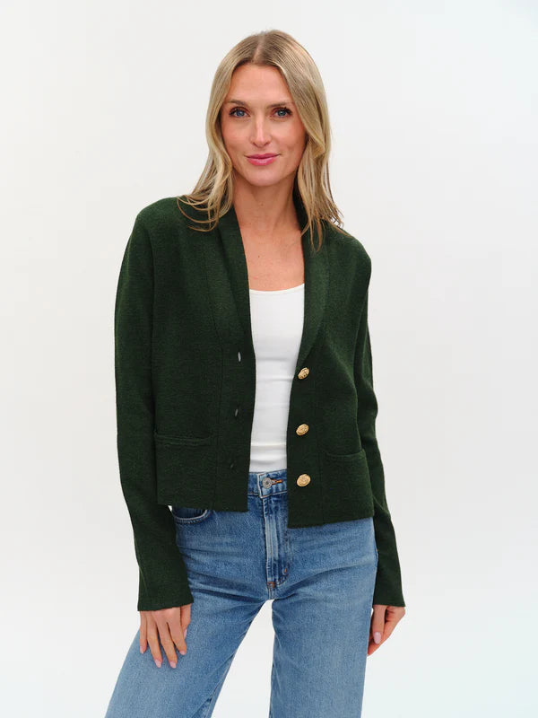 Lynn Knit Blazer in olive by Six Fifty