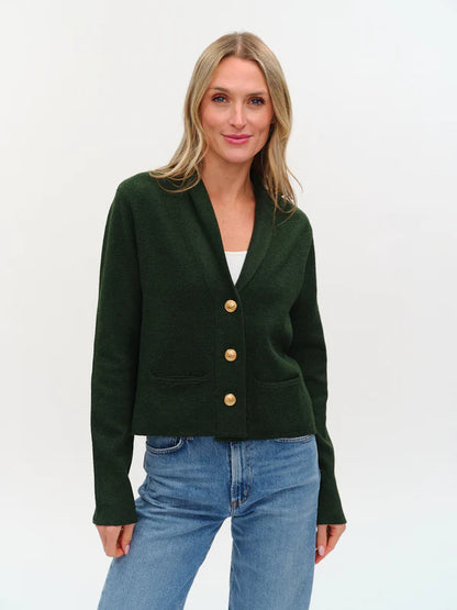 Lynn Knit Blazer in olive by Six Fifty