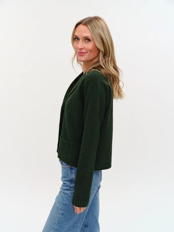 Lynn Knit Blazer in olive by Six Fifty