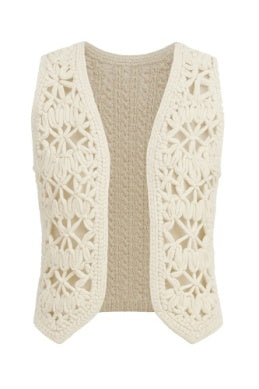 Briza Knit Sweater Vest in vintage cream by Another Love
