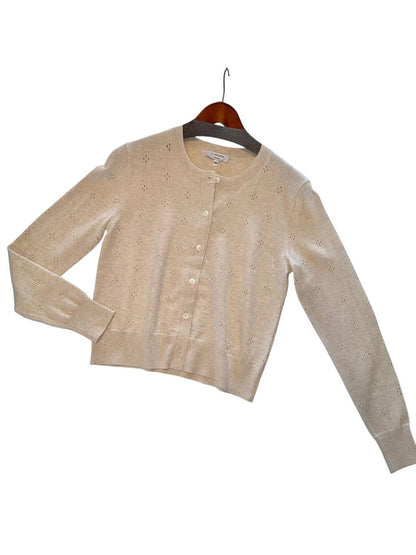 Pointelle Cardi in oatmeal by J. Society
