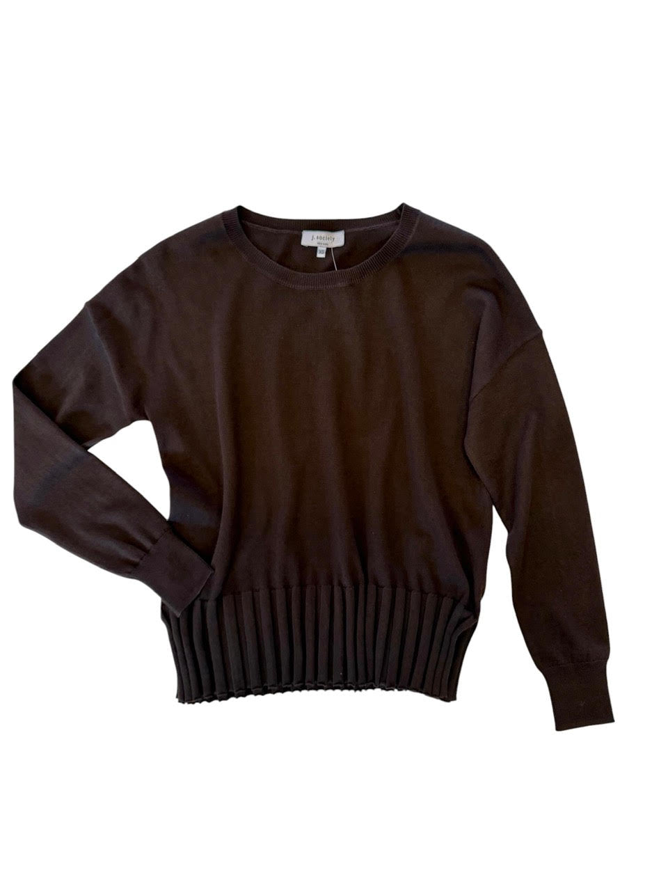 Rib Bottom Crew Sweater in coffee bean by J.Society