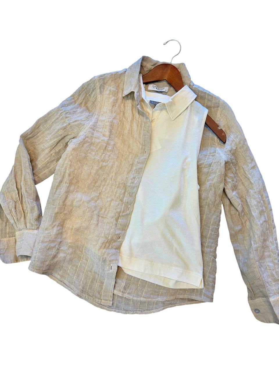 Linen Striped Shirt in beach by Haris Cotton