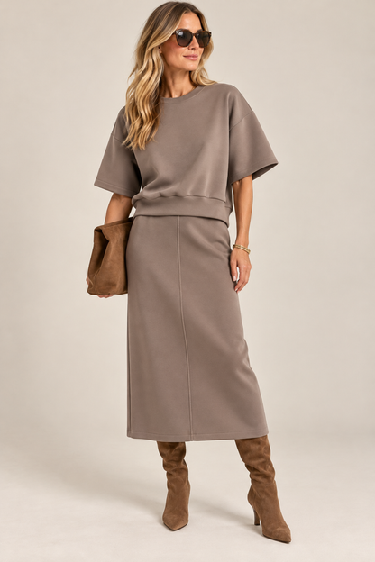 Scuba Top in brown by B-YU
