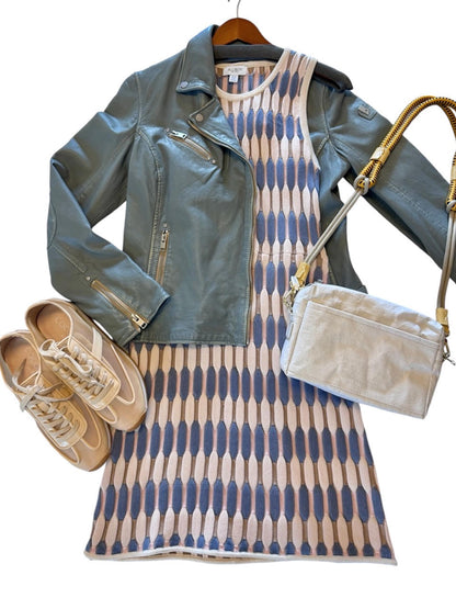 Nikki Dress in ivory/blue by Allison