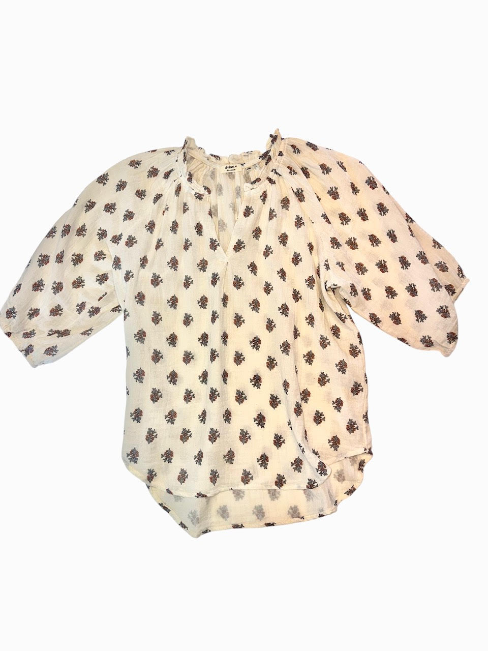 Mackenzie Top in natural/denim & pink by Dylan